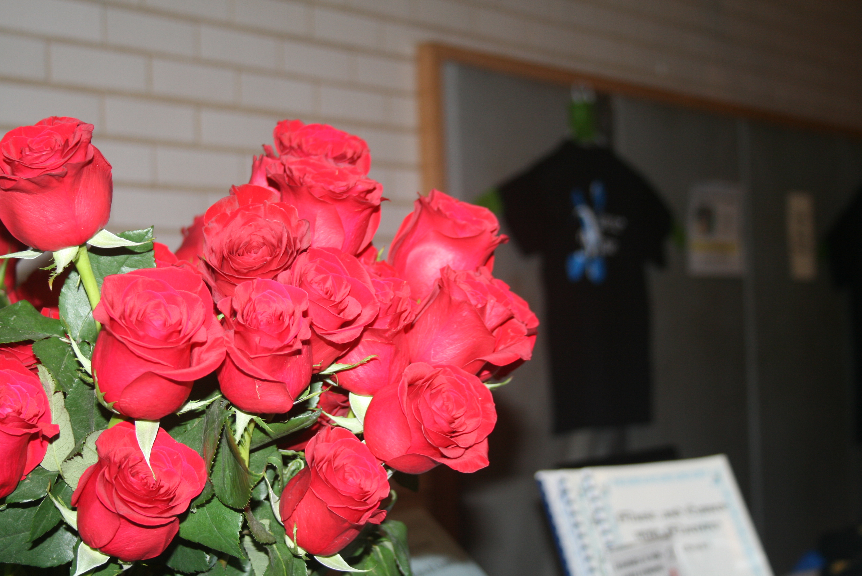 Roses for each of the performers at the Christmas recital